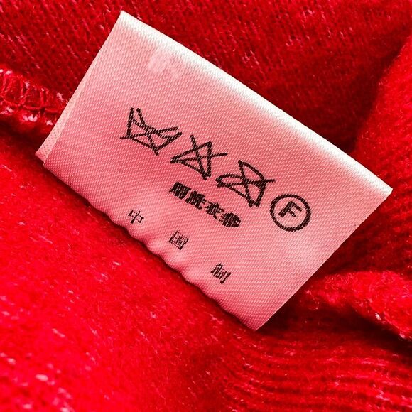 Rare Michel Klein Avignon Villa Red Warm Sherpa Long Hooded Trench Coat Size M - Picture 10 of 12